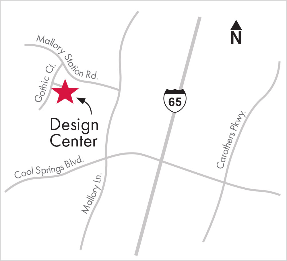 David Weekley Homes Nashville Design Center Map